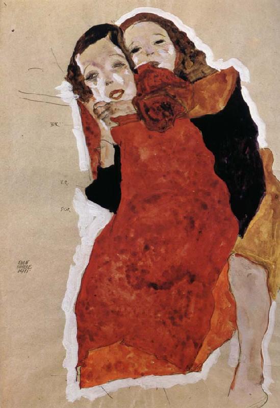 Egon Schiele Two Girls Germany oil painting art